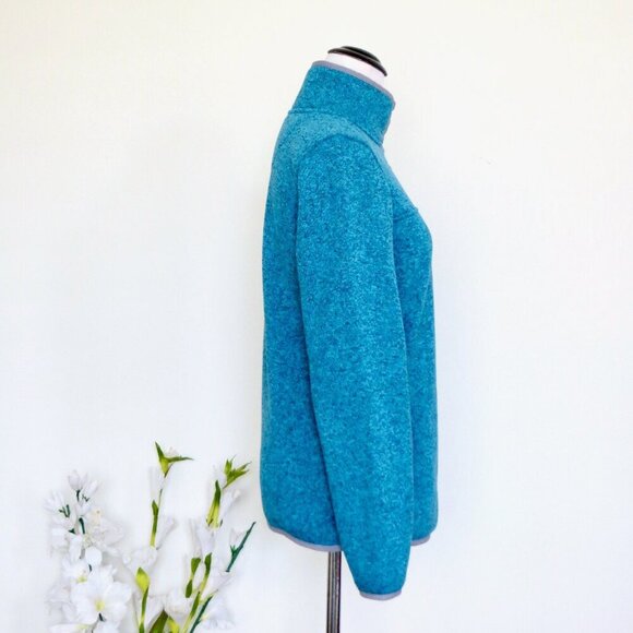 NEW! L.L.Bean 1/4 Snap Sweater Fleece Pullover Turquoise Blue SZ XS - Picture 11 of 13